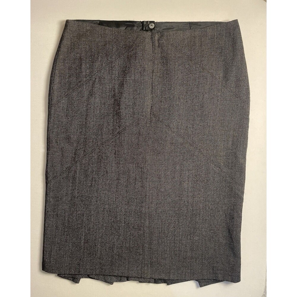 Mexx Skirt Women’s Black Wool Blend Lined Straight Skirt Ruffle Back US Size 8